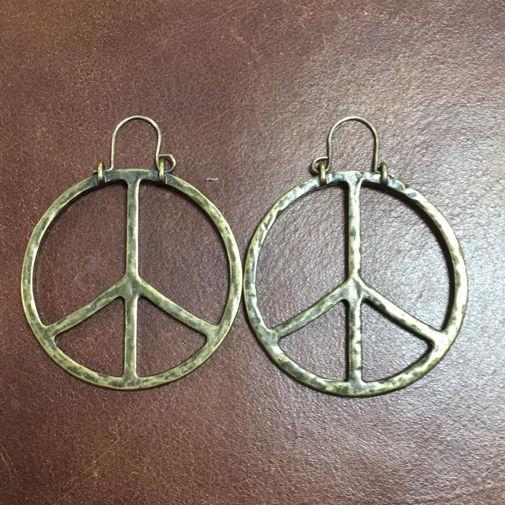 Lucky Brand Peace Sign Earrings